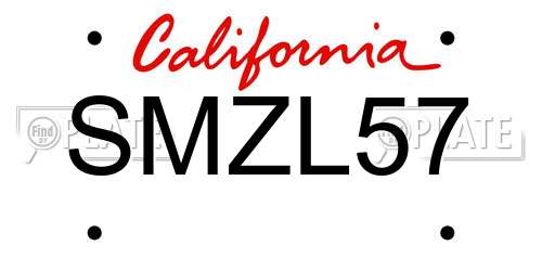 SMZL57 California License Plate