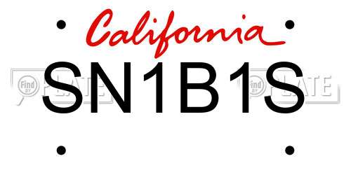 SN1B1S California License Plate