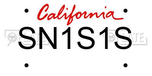 SN1S1S California License Plate