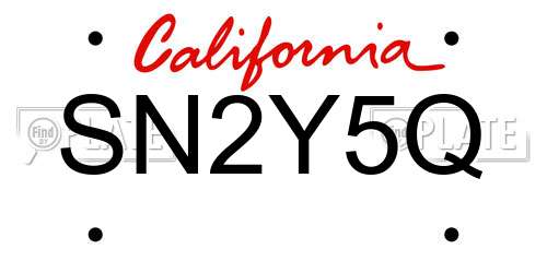 SN2Y5Q California License Plate
