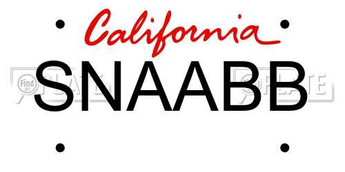 SNAABB California License Plate