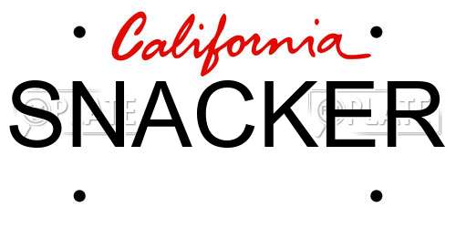 SNACKER California License Plate