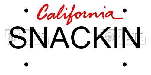 SNACKIN California License Plate