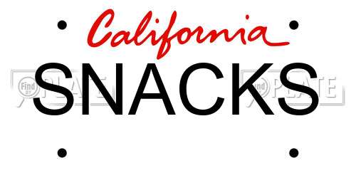 SNACKS California License Plate