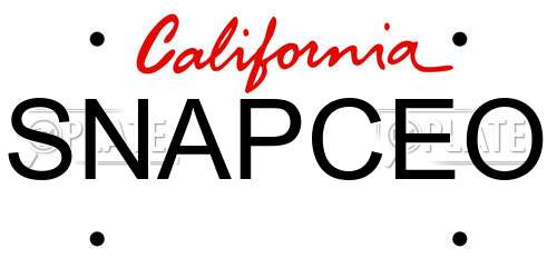 SNAPCEO California License Plate
