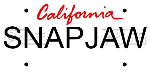SNAPJAW California License Plate