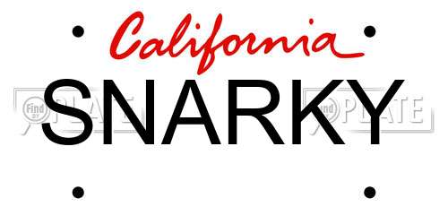 SNARKY California License Plate