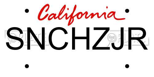 SNCHZJR California License Plate