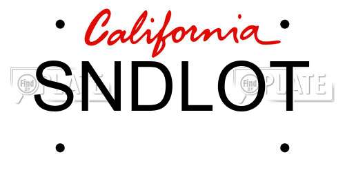 SNDLOT California License Plate