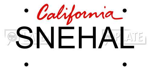 SNEHAL California License Plate