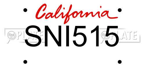 SNI515 California License Plate