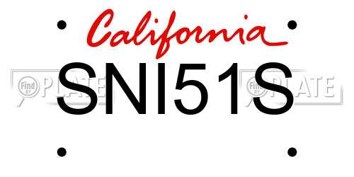 SNI51S California License Plate