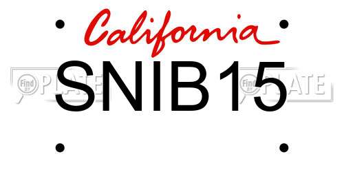 SNIB15 California License Plate