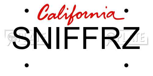 SNIFFRZ California License Plate