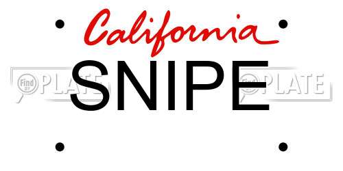 SNIPE California License Plate