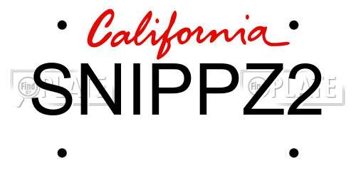 SNIPPZ2 California License Plate