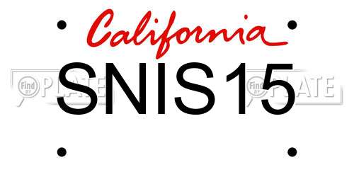 SNIS15 California License Plate