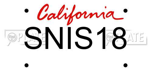 SNIS18 California License Plate