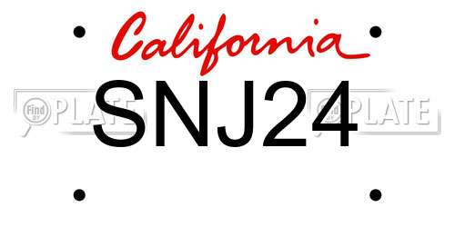SNJ24 California License Plate