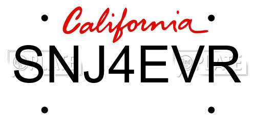 SNJ4EVR California License Plate