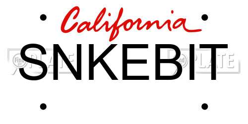SNKEBIT California License Plate