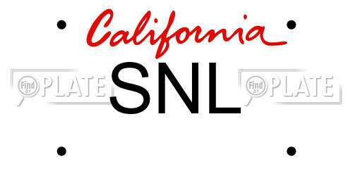 SNL California License Plate