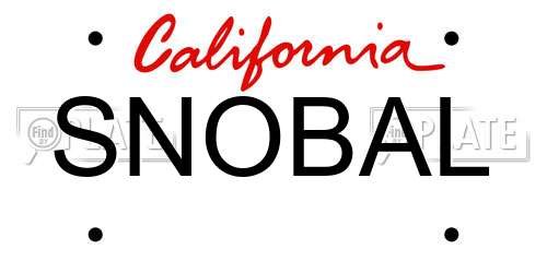 SNOBAL California License Plate
