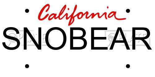 SNOBEAR California License Plate