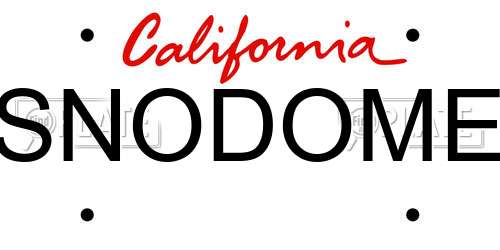 SNODOME California License Plate