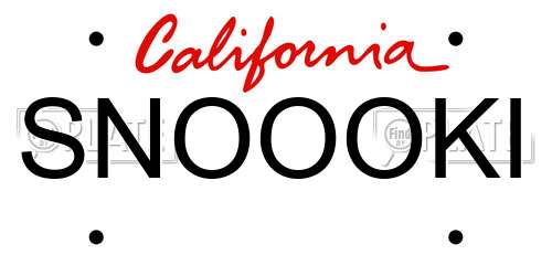 SNOOOKI California License Plate