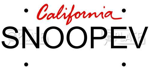 SNOOPEV California License Plate
