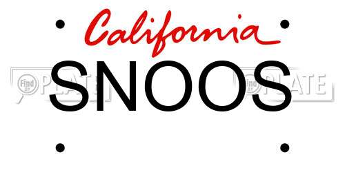 SNOOS California License Plate