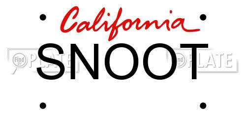 SNOOT California License Plate