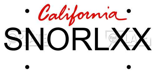 SNORLXX California License Plate