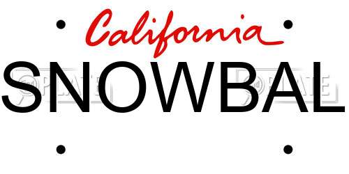 SNOWBAL California License Plate