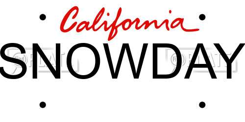 SNOWDAY California License Plate