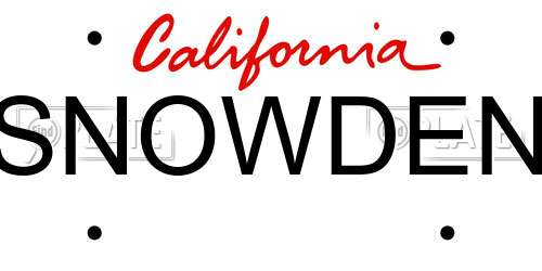 SNOWDEN California License Plate