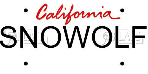 SNOWOLF California License Plate