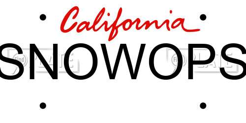 SNOWOPS California License Plate