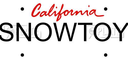 SNOWTOY California License Plate