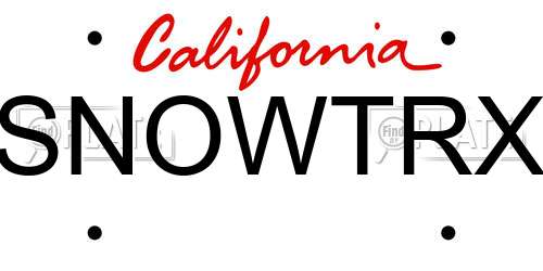 SNOWTRX California License Plate