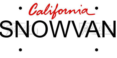 SNOWVAN California License Plate