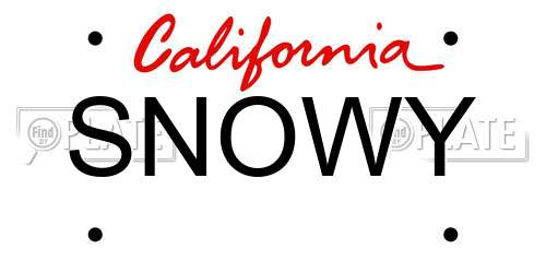 SNOWY California License Plate