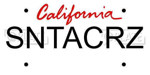 SNTACRZ California License Plate