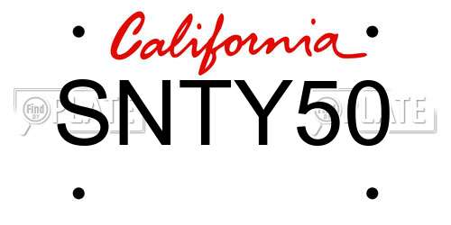 SNTY50 California License Plate