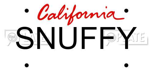 SNUFFY California License Plate