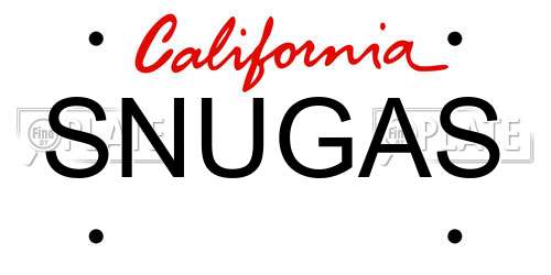 SNUGAS California License Plate