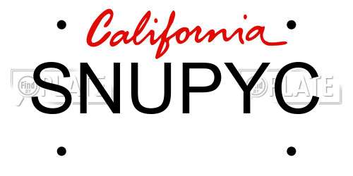 SNUPYC California License Plate