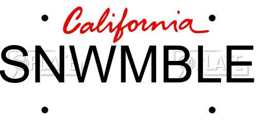 SNWMBLE California License Plate