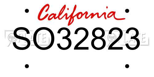 SO32823 California License Plate
